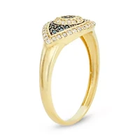 10K Gold Diamond Evil Eye Ring
