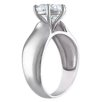 Lab Created Sterling Silver Moissanite Halo Ring