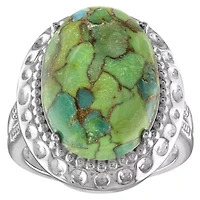 Sterling Silver Copper Green Turquoise Ring