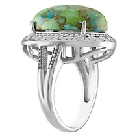 Sterling Silver Copper Green Turquoise Ring
