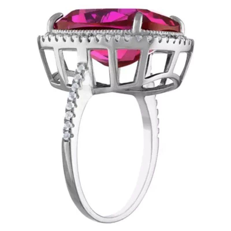 Lab Created Sterling Silver Sapphire And White Ring