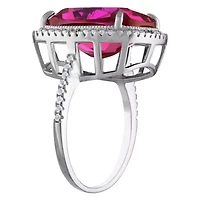 Lab Created Sterling Silver Sapphire And White Ring