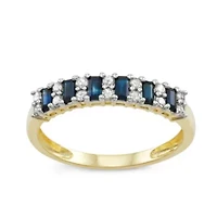 10K Gold Sapphire And Diamond Ring