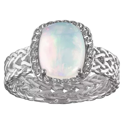 Sterling Silver Opal Wheat Ring