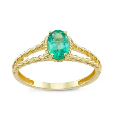 10K Gold Emerald Ring