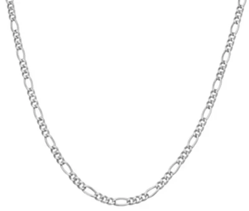 Sterling Silver Men's Figaro Chain Necklace