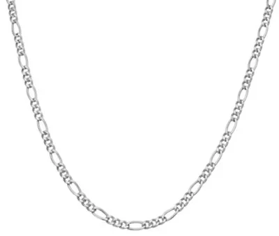 Sterling Silver Men's Figaro Chain Necklace