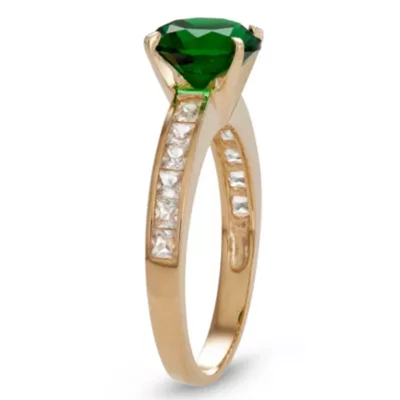 10K Gold London Blue Topaz And Created White Sapphire Ring