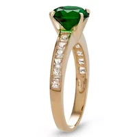 10K Gold London Blue Topaz And Created White Sapphire Ring