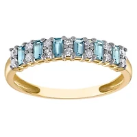 10K Gold London Blue Topaz And Diamond Ring