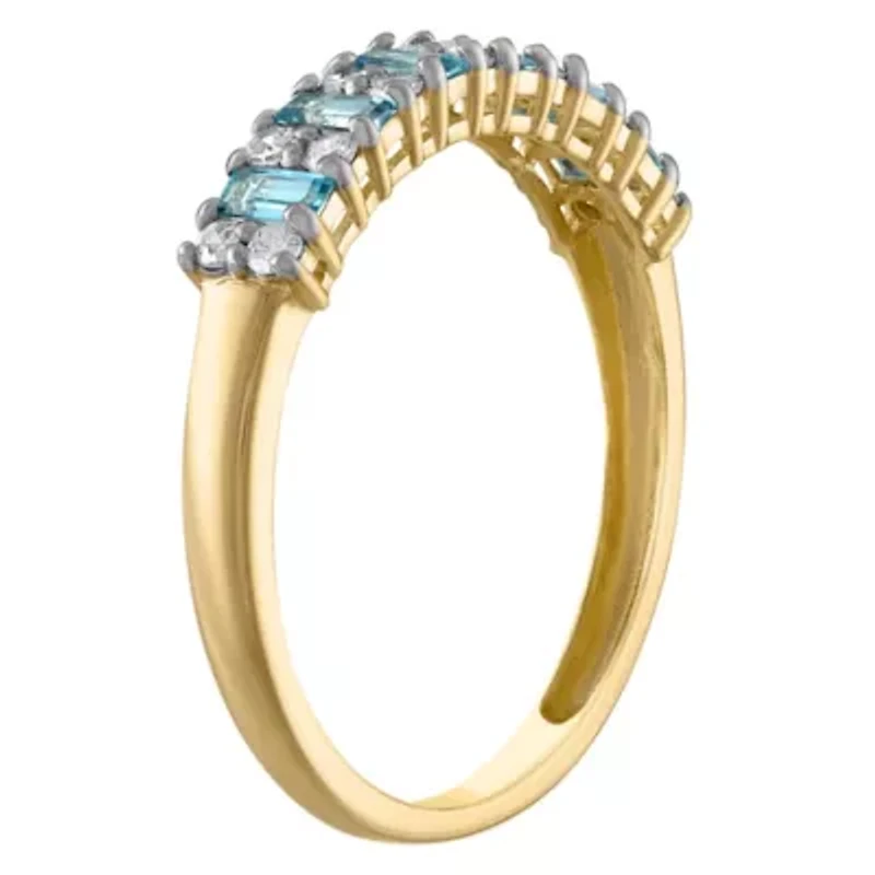 10K Gold London Blue Topaz And Diamond Ring