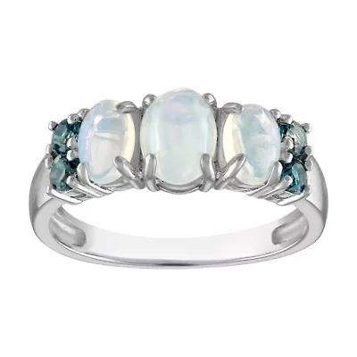 Sterling Silver Opal And London Blue Topaz Ring