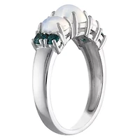 Sterling Silver Opal And London Blue Topaz Ring