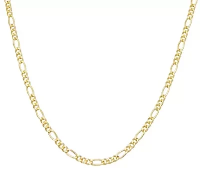 14K Gold Over Silver Men's Figaro Chain Necklace