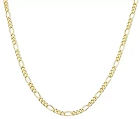 14K Gold Over Silver Men's Figaro Chain Necklace