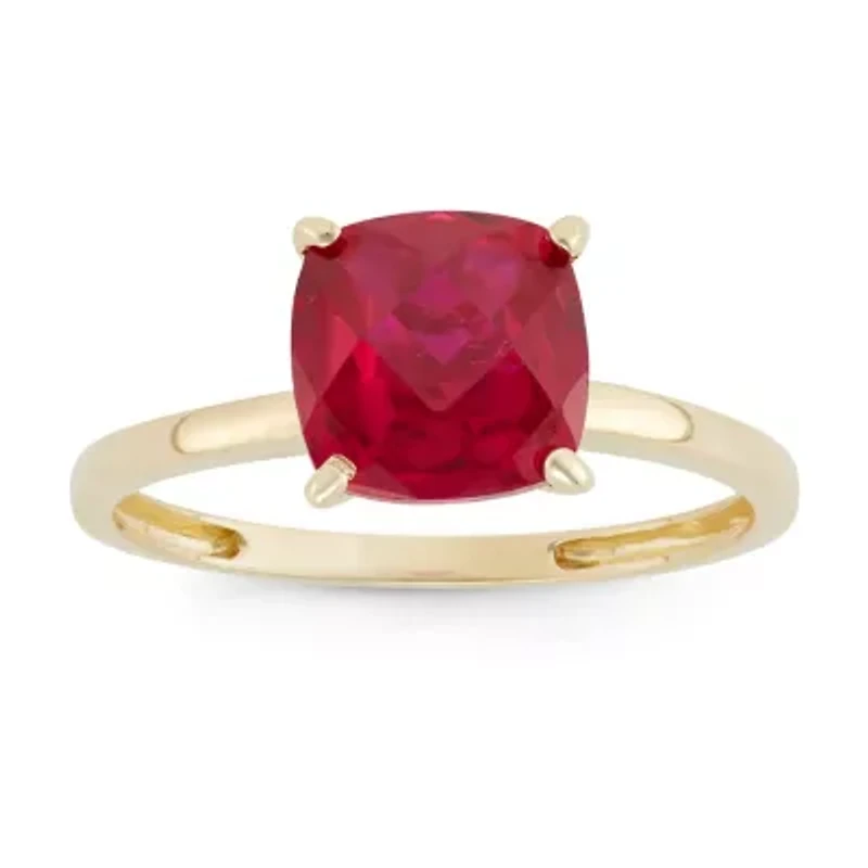 Lab Created 10K Gold Ruby Solitaire Ring