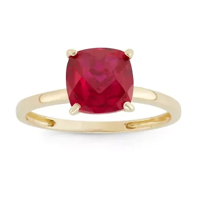 Lab Created 10K Gold Ruby Solitaire Ring