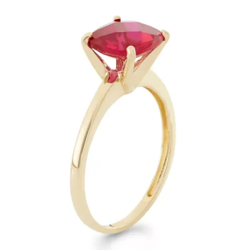 Lab Created 10K Gold Ruby Solitaire Ring
