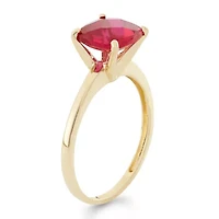 Lab Created 10K Gold Ruby Solitaire Ring