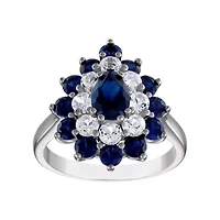 Lab Created Sterling Silver Sapphire And White Ring