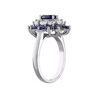 Lab Created Sterling Silver Sapphire And White Ring