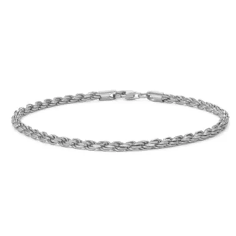 14K Gold Over Silver Men's Rope Chain Bracelet