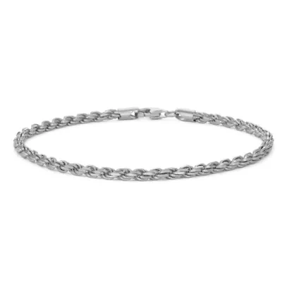 14K Gold Over Silver Men's Rope Chain Bracelet