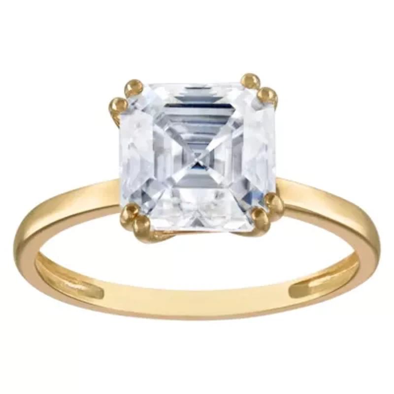 10K Gold Created Moissanite Ring