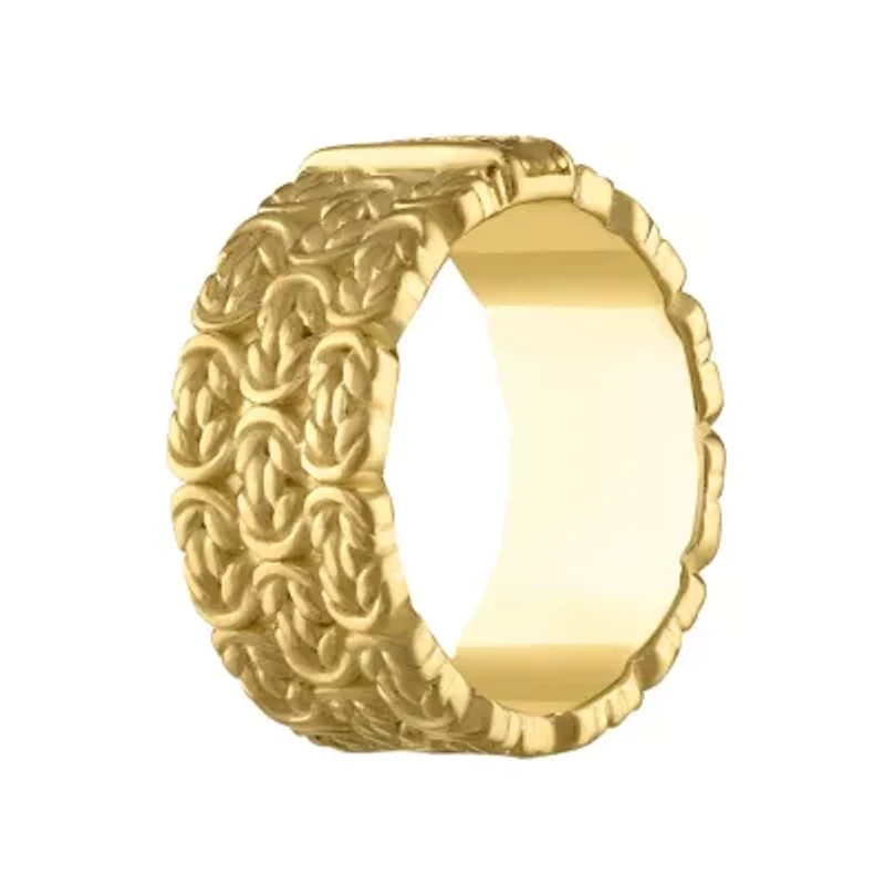 14K Gold Over Silver Diamond Bynzantine Ring