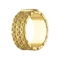 14K Gold Over Silver Diamond Bynzantine Ring
