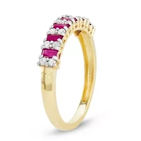 10K Gold Ruby And Diamond Ring