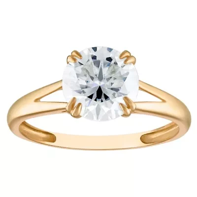 10K Gold Created Moissanite Ring