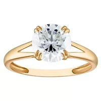 10K Gold Created Moissanite Ring
