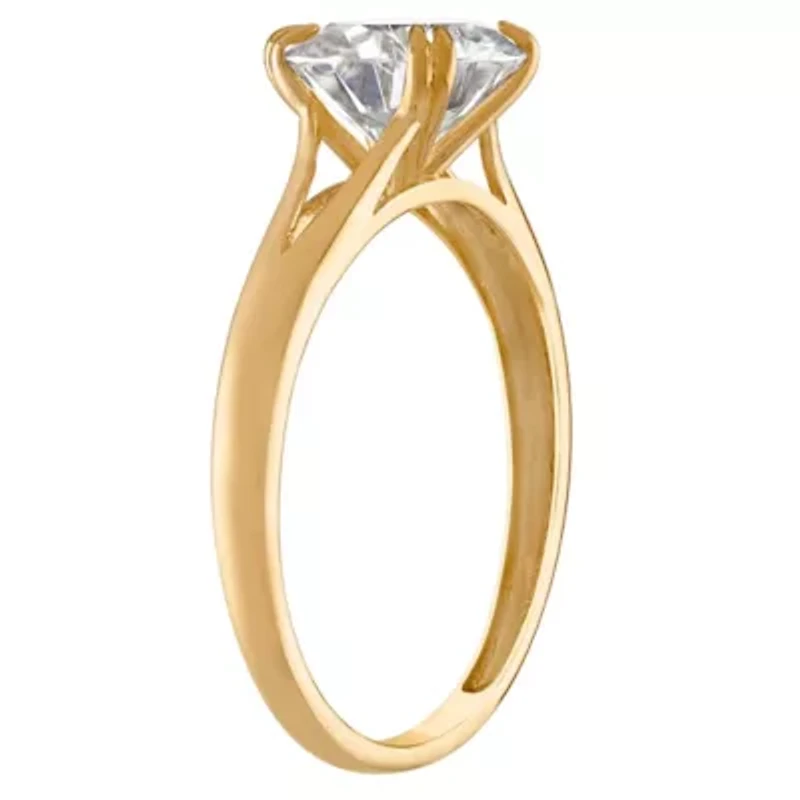 10K Gold Created Moissanite Ring