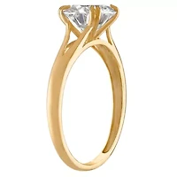 10K Gold Created Moissanite Ring