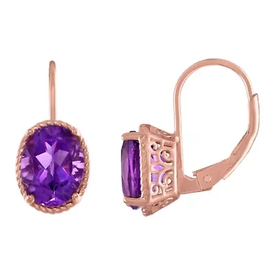 14K Gold Over Silver Peridot Leverback Earrings