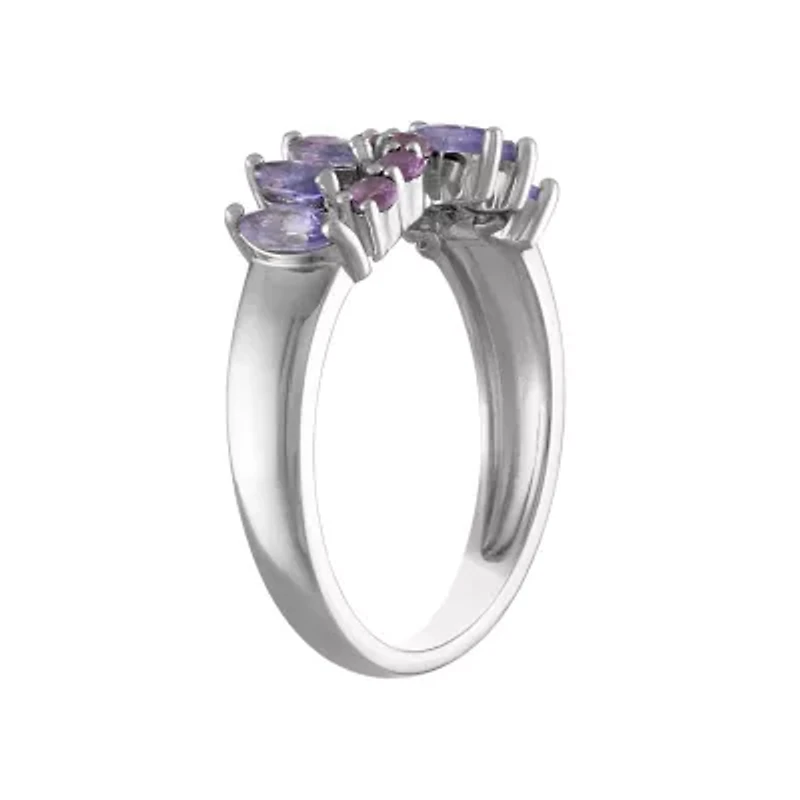 Sterling Silver Amethyst And Tanzanite Ring