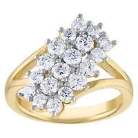 Lab Created 14K Gold Over Silver Moissanite Ring