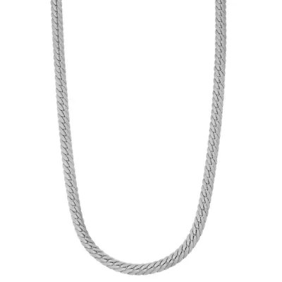 Sterling Silver Men's Herringbone Chain Necklace