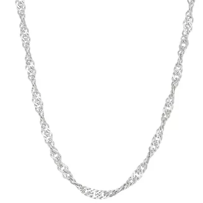 STERLING SILVER SINGAPORE CHAIN NECKLACE