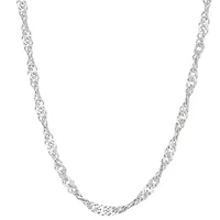 STERLING SILVER SINGAPORE CHAIN NECKLACE