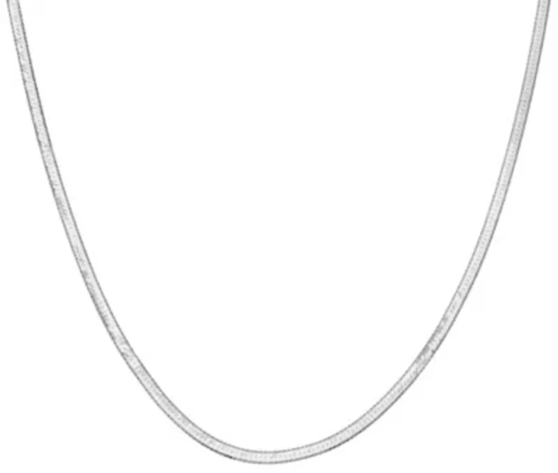 Sterling Silver Italian Herringbone Chain Necklace
