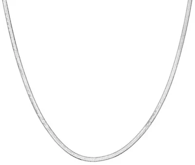 Sterling Silver Italian Herringbone Chain Necklace