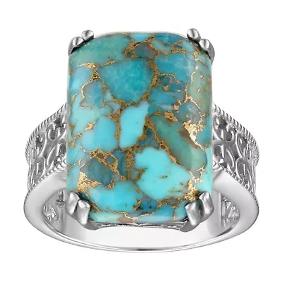 Sterling Silver Purple Copper Turquoise Ring