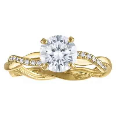 Lab Created 10Kt Gold Moissanite Ring