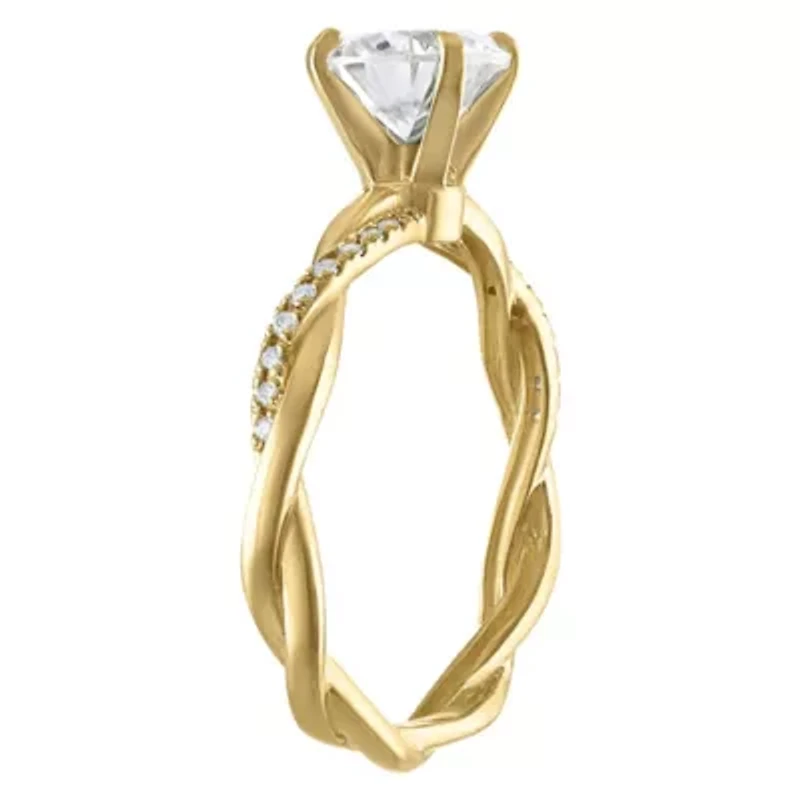 Lab Created 10Kt Gold Moissanite Ring