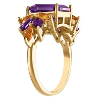 Sterling Silver Amethyst And Citrine Ring