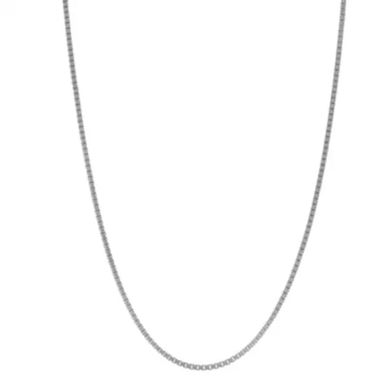 Sterling Silver Textured Box Chain Necklace