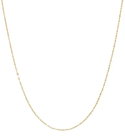 14Kt Gold 2mm Mirror Chain Necklace