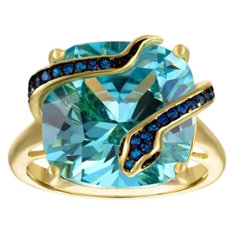 Sterling Silver Blue Topaz Snake Ring